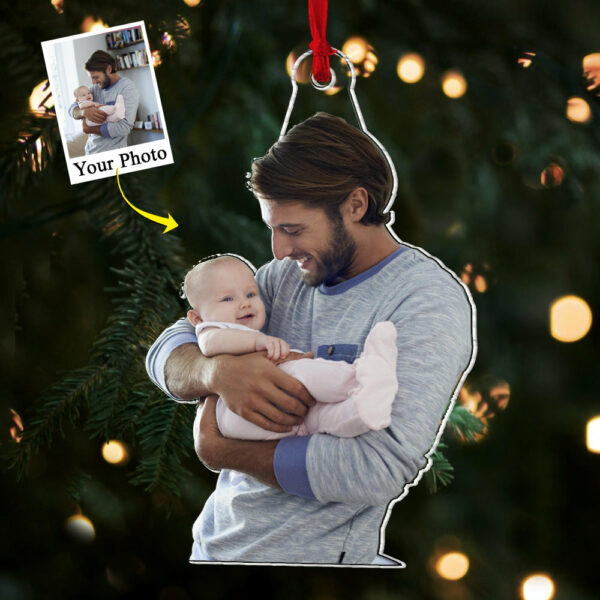 Custom Photo Acrylic Ornament Gift For New Dad - Image 2