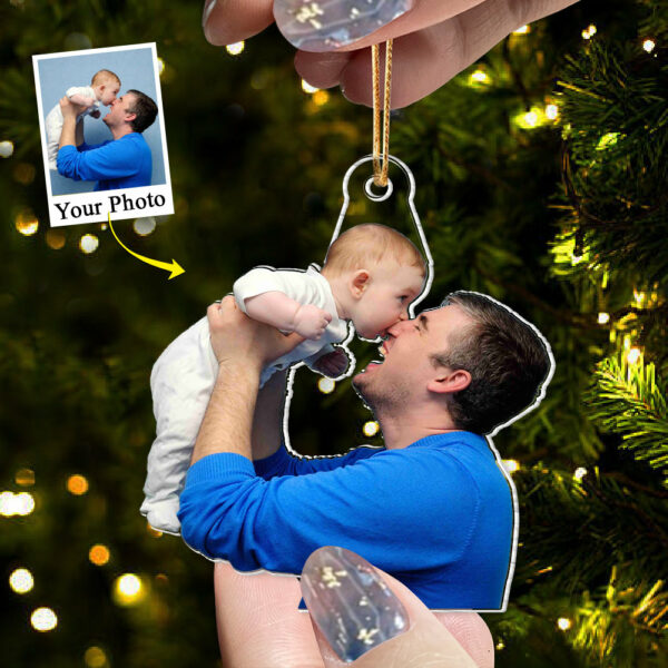 Custom Photo Acrylic Ornament Gift For New Dad - Image 3