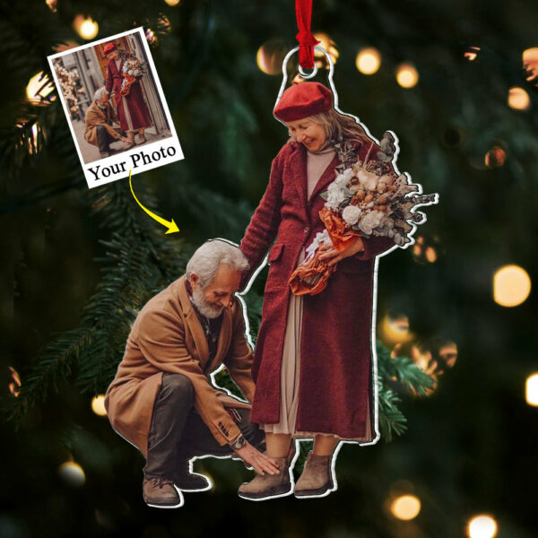 Custom Photo Acrylic Ornament Gift For Old Couple - Image 3