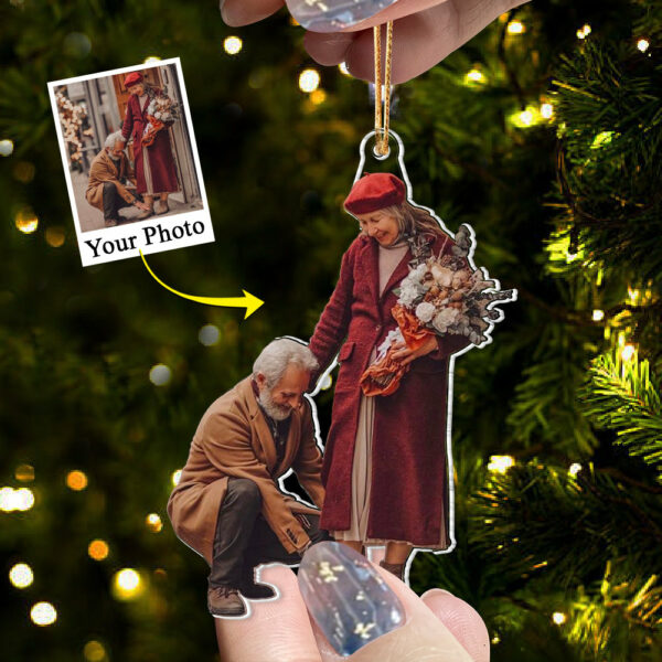 Custom Photo Acrylic Ornament Gift For Old Couple - Image 4