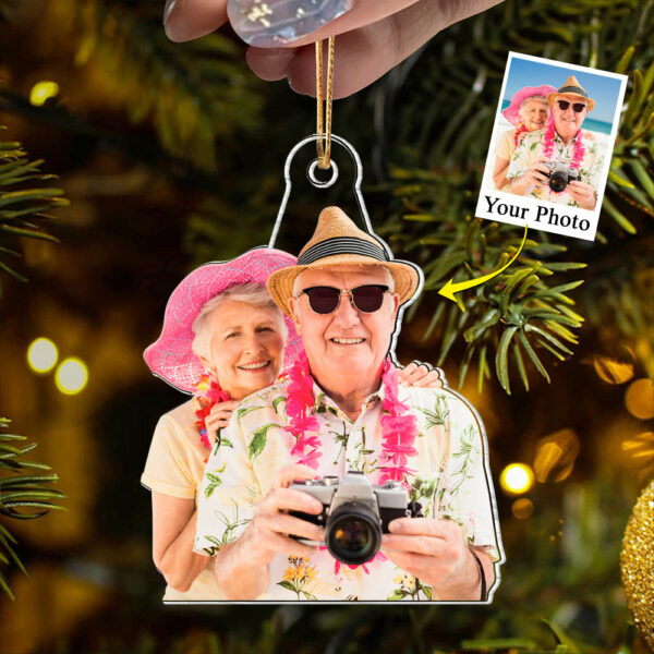 Custom Photo Acrylic Ornament Gift For Old Couple - Image 2