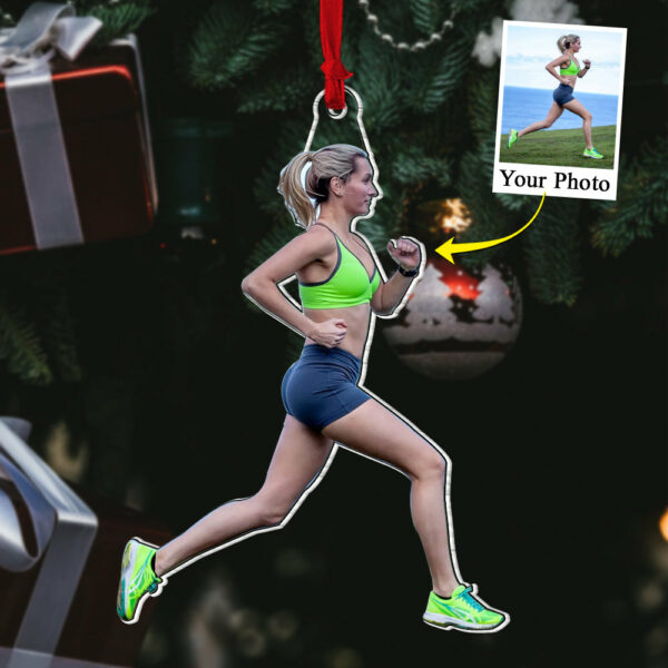 Custom Photo Acrylic Ornament Gift For Running Lovers - Personalized Upload Photo Acrylic Ornament For Runner - Image 4