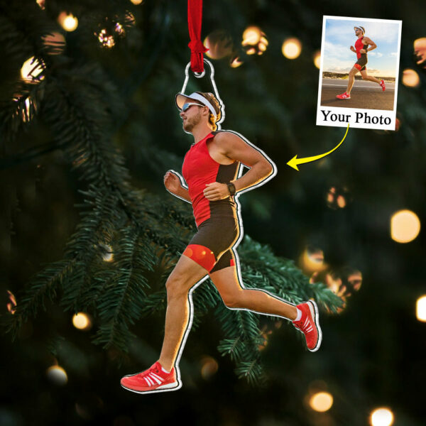 Custom Photo Acrylic Ornament Gift For Running Lovers - Personalized Upload Photo Acrylic Ornament For Runner - Image 3