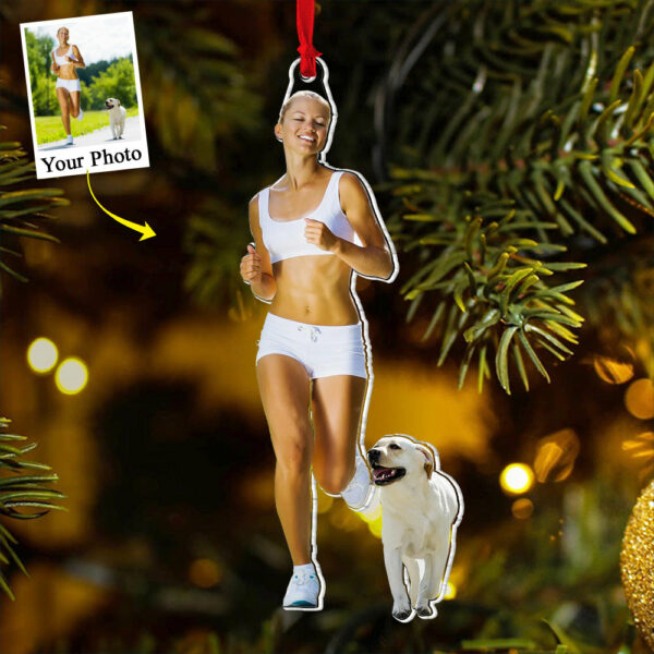 Custom Photo Acrylic Ornament Gift For Running Lovers - Personalized Upload Photo Acrylic Ornament For Runner