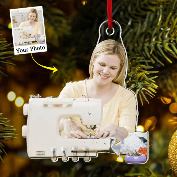 Custom Photo Acrylic Ornament Gift For Sewing Lovers - Personalized Upload Photo Acrylic Ornament For Sewing Club - Image 2