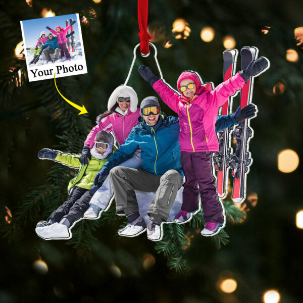 Custom Photo Acrylic Ornament Gift For Skiing Lovers - Personalized Upload Photo Acrylic Ornament For Jiu Skiing Club - Image 2