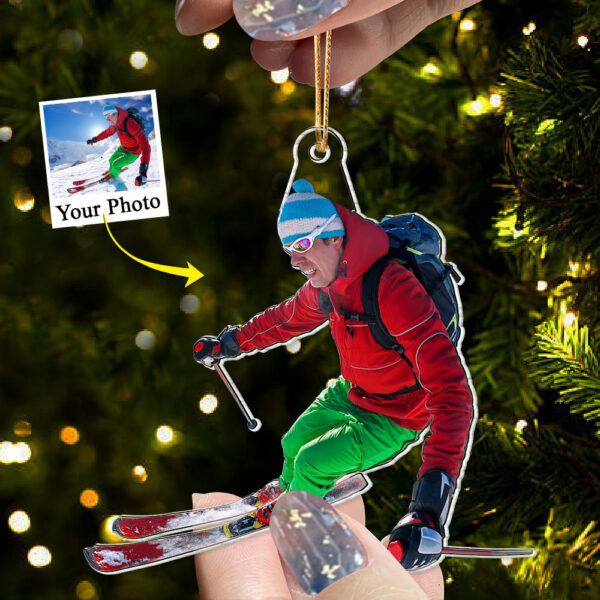 Custom Photo Acrylic Ornament Gift For Skiing Lovers - Personalized Upload Photo Acrylic Ornament For Jiu Skiing Club - Image 4