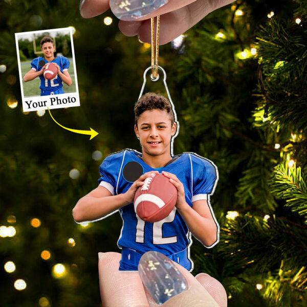 Custom Photo American Football Player Acrylic Ornament Gift For Football Lovers - Image 3