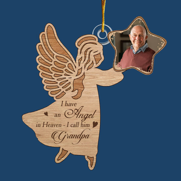 Custom Photo Angel In Heaven Memorial Ornament - Personalized Photo Acrylic Ornament - Image 4