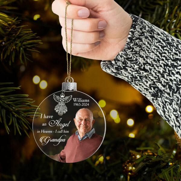 Custom Photo Angel In Heaven Memorial Ornament - Personalized Photo Acrylic Ornament - Image 5