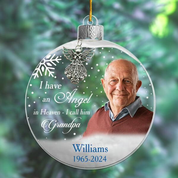 Custom Photo Angel In Heaven Memorial Ornament - Personalized Photo Acrylic Ornament Vr2 - Image 4
