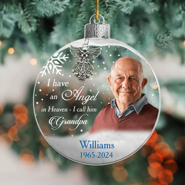 Custom Photo Angel In Heaven Memorial Ornament - Personalized Photo Acrylic Ornament Vr2 - Image 2