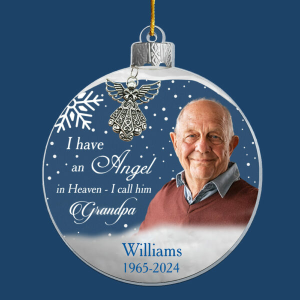 Custom Photo Angel In Heaven Memorial Ornament - Personalized Photo Acrylic Ornament Vr2 - Image 5
