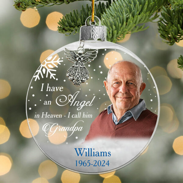 Custom Photo Angel In Heaven Memorial Ornament - Personalized Photo Acrylic Ornament Vr2 - Image 3