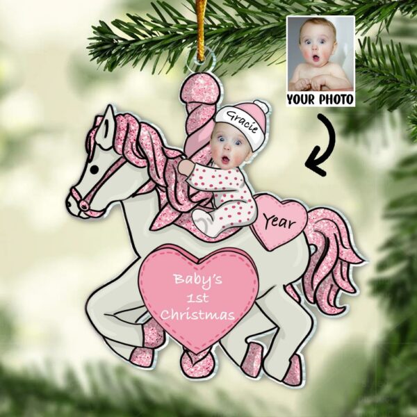 Custom Photo Baby First Christmas Ornament - Personalized Acrylic Photo Ornament - Image 6