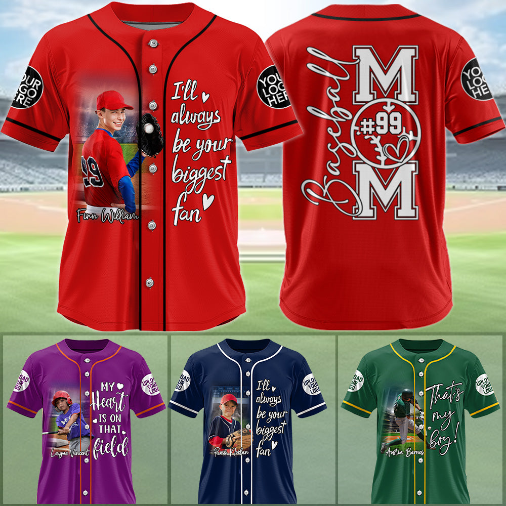 Custom Photo Baseball Game Day Baseball Jersey Gift For Baseball Lovers - Personalized Gift For Baseball Mom