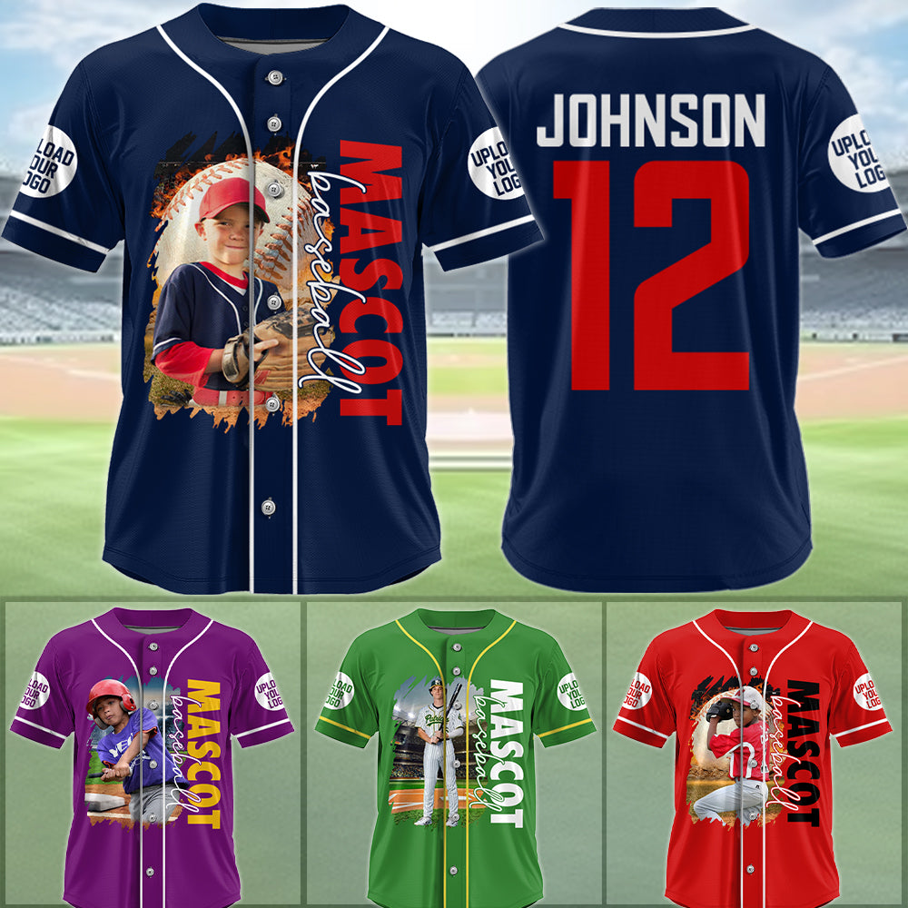 Custom Photo Baseball Game Day Baseball Jersey Gift For Baseball Lovers - Personalized Gift For Baseball Player