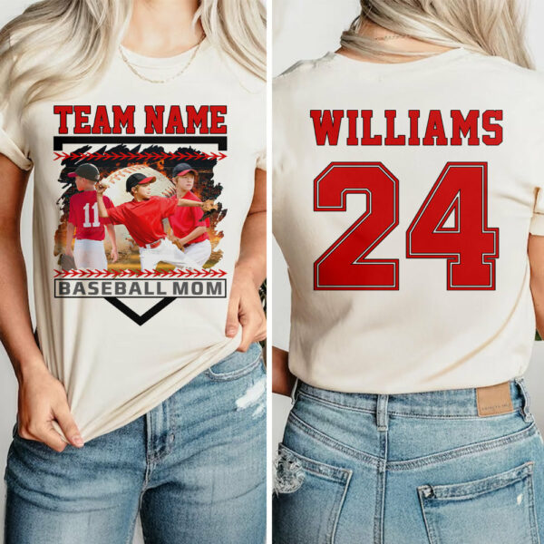 Custom Photo Baseball Mom Shirts Gift For Baseball Lovers - Personalized Gift For Baseball Mom Tu24