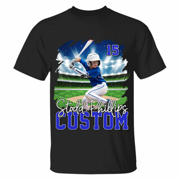 Custom Photo BaseBall Player And Team Name Shirt - Personalized Photo Sports Shirt - Image 3