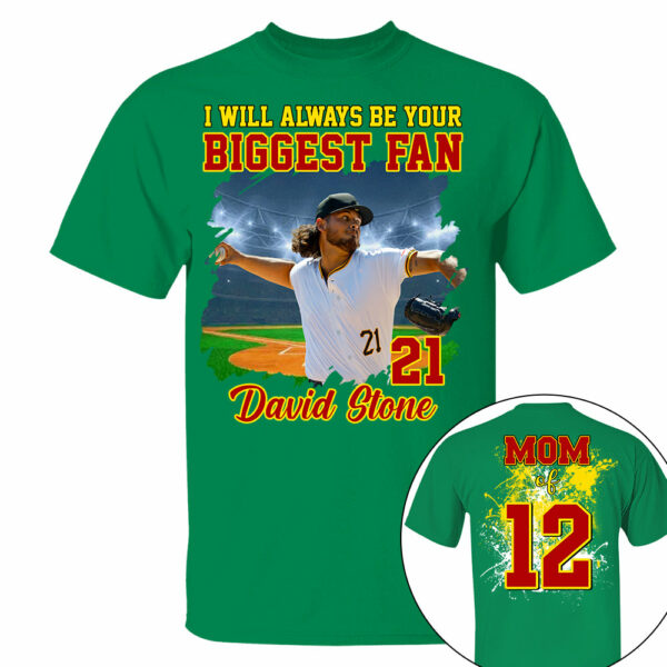Custom Photo Baseball Player I Will Always Be Your Biggest Fan Personalized Softball Shirt Gift Baseball Mom Baseball Dad GameDay - Image 13