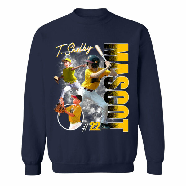 Custom Photo Baseball Player Shirt - Personalized Team Name School Name Bootleg Shirt - Image 7