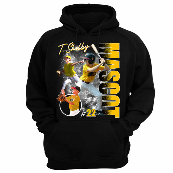 Custom Photo Baseball Player Shirt - Personalized Team Name School Name Bootleg Shirt - Image 2