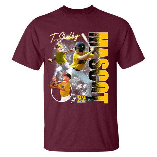 Custom Photo Baseball Player Shirt - Personalized Team Name School Name Bootleg Shirt - Image 11