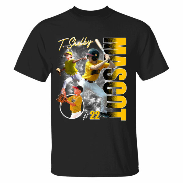 Custom Photo Baseball Player Shirt - Personalized Team Name School Name Bootleg Shirt - Image 8