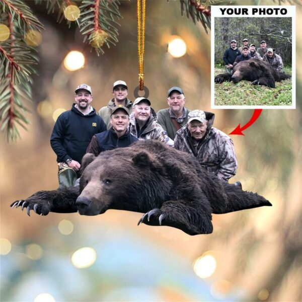 Custom Photo Bear Hunting Ornament Gift For Hunting Lovers - Gift For Hunter - Personalized Photo Ornament - Image 2