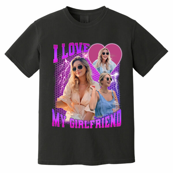 Custom Photo Bootleg Rap I Love My Girlfriend Valentine Shirt Gift For Boyfriend - Image 5