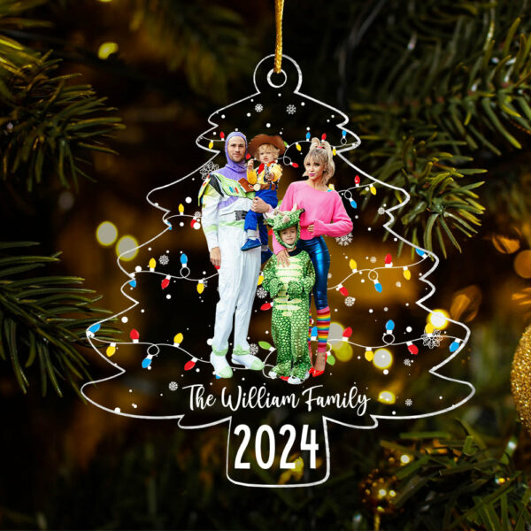 Custom Photo Christmas Tree Lights - Personalized Acrylic Family Photo Ornament - Image 2