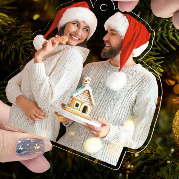Custom Photo Custom Photo Couple Family - Christmas Gift For Couples - Personalized Acrylic Photo Ornament Acrylic Plastic - Image 7