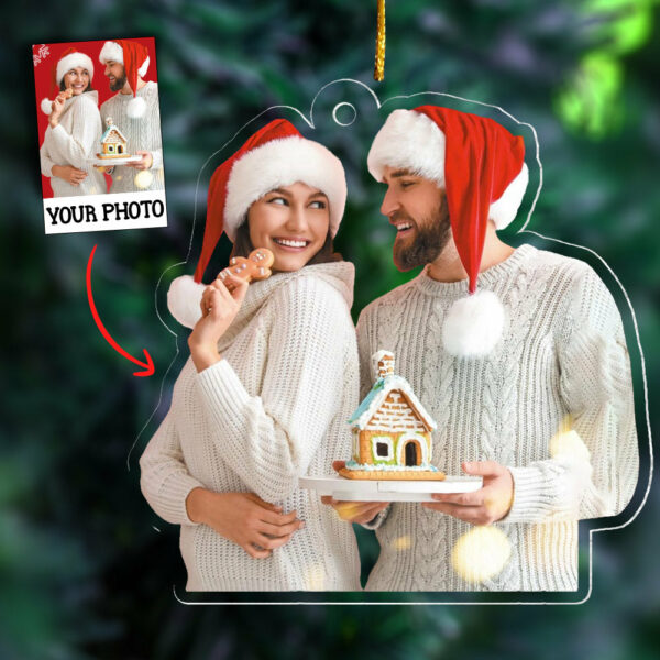 Custom Photo Custom Photo Couple Family - Christmas Gift For Couples - Personalized Acrylic Photo Ornament Acrylic Plastic - Image 4