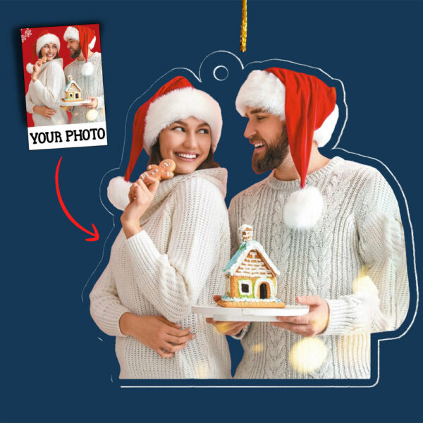 Custom Photo Custom Photo Couple Family - Christmas Gift For Couples - Personalized Acrylic Photo Ornament Acrylic Plastic - Image 5