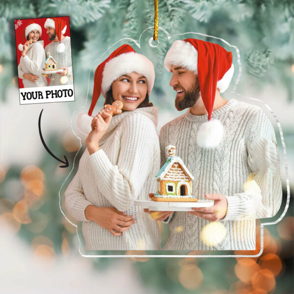 Custom Photo Custom Photo Couple Family - Christmas Gift For Couples - Personalized Acrylic Photo Ornament Acrylic Plastic - Image 2