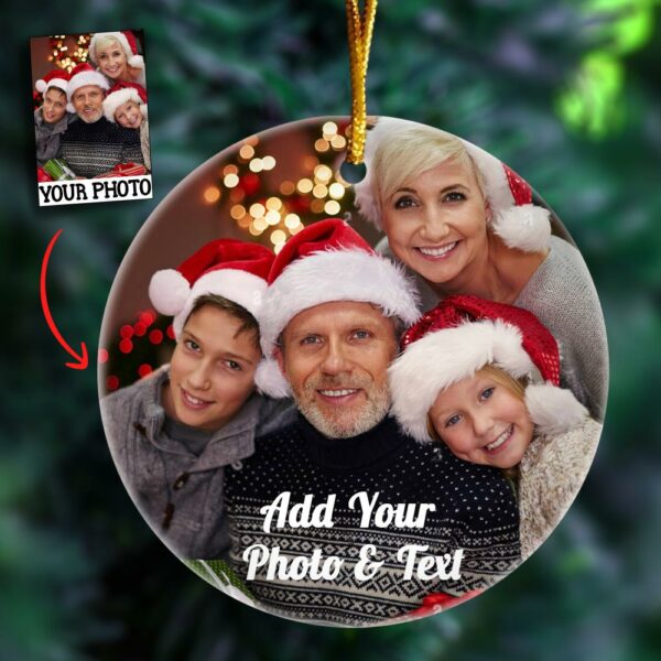 Custom Photo Family Christmas Ornaments - Personalized Tow Sided Photo Ornament 2024 Home Decor Christmas Tree - Image 3