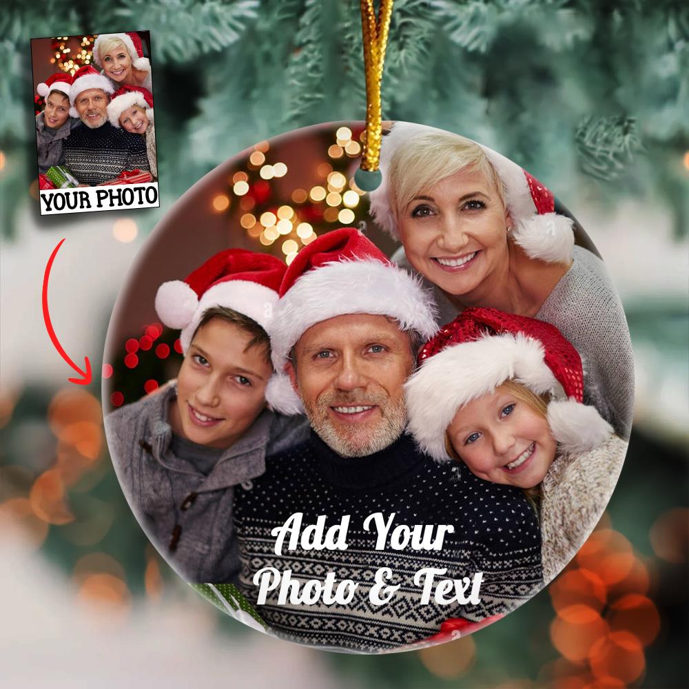 Custom Photo Family Christmas Ornaments - Personalized Tow Sided Photo Ornament 2024 Home Decor Christmas Tree