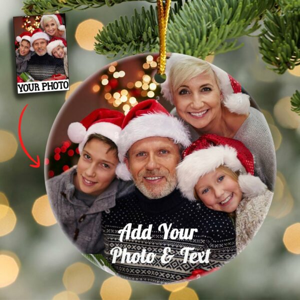 Custom Photo Family Christmas Ornaments - Personalized Tow Sided Photo Ornament 2024 Home Decor Christmas Tree - Image 2