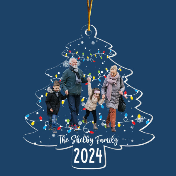 Custom Photo Family Christmas Tree Lights - Personalized Acrylic Family Photo Ornament - Image 5