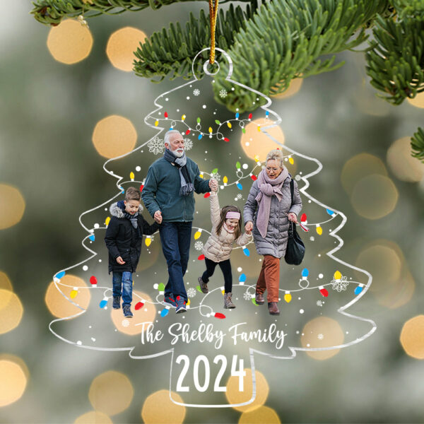 Custom Photo Family Christmas Tree Lights - Personalized Acrylic Family Photo Ornament - Image 3