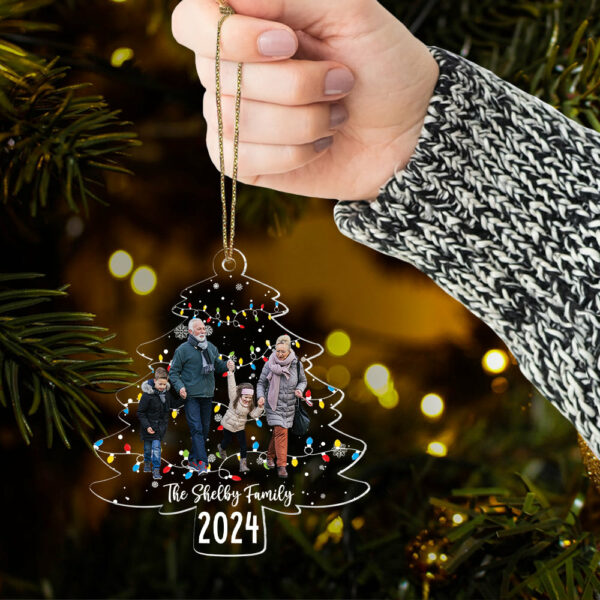Custom Photo Family Christmas Tree Lights - Personalized Acrylic Family Photo Ornament - Image 6