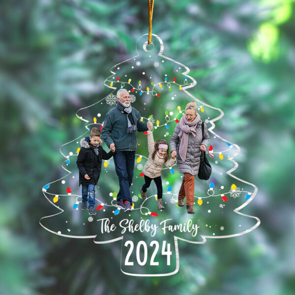 Custom Photo Family Christmas Tree Lights - Personalized Acrylic Family Photo Ornament - Image 4