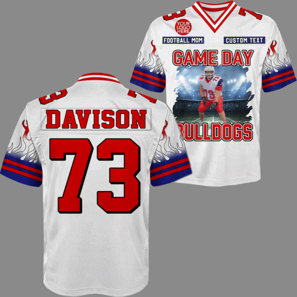 Custom Photo Football Game Day Football Jersey Gift For Football Lovers - Personalized Gift For Football Player K1702 - Image 2