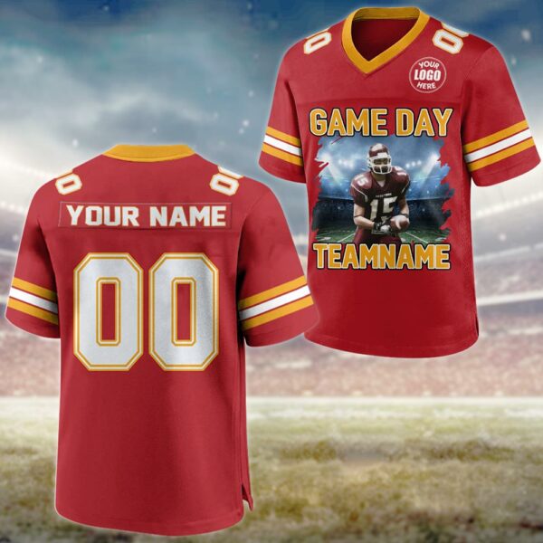 Custom Photo Football Game Day Football Jersey Gift For Football Lovers - Personalized Gift For Football Player Vr2 - Image 4