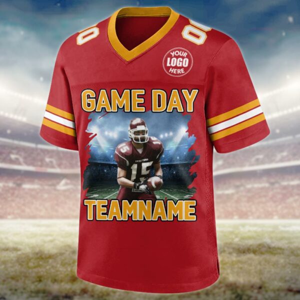 Custom Photo Football Game Day Football Jersey Gift For Football Lovers - Personalized Gift For Football Player Vr2 - Image 2