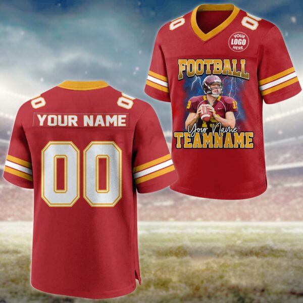 Custom Photo Football Game Day Football Jersey Gift For Football Lovers - Personalized Gift For Football Player Vr3 - Image 2