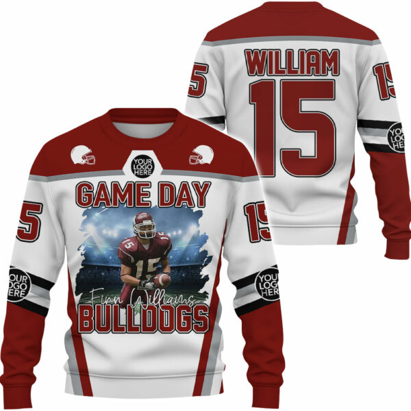 Custom Photo Football Game Day Football Shirt Gift For Football Lovers - Personalized Gift For Football Player K1702 - Image 3