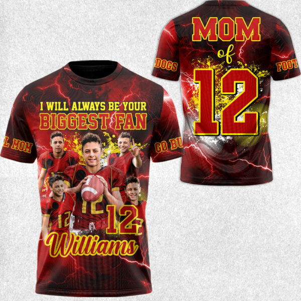Custom Photo Football Game Day I Will Always Be Your Biggest Fan Game Day All Over Print Shirt For Football Mom Dad Family H2511 - Image 2
