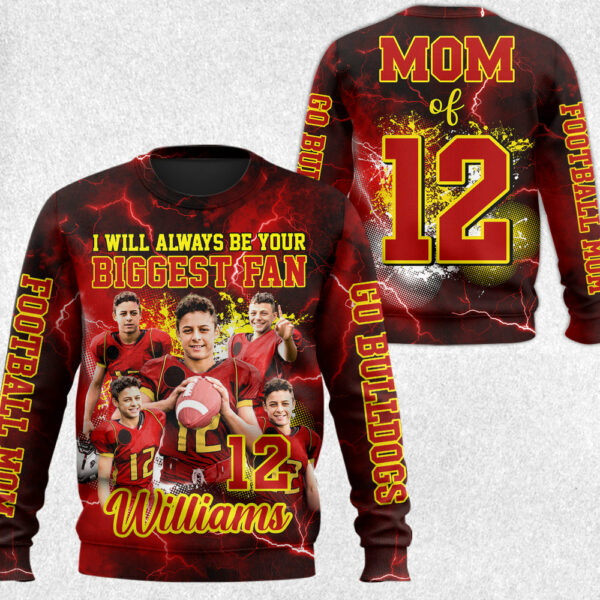 Custom Photo Football Game Day I Will Always Be Your Biggest Fan Game Day All Over Print Shirt For Football Mom Dad Family H2511 - Image 3