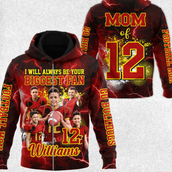 Custom Photo Football Game Day I Will Always Be Your Biggest Fan Game Day All Over Print Shirt For Football Mom Dad Family H2511 - Image 4